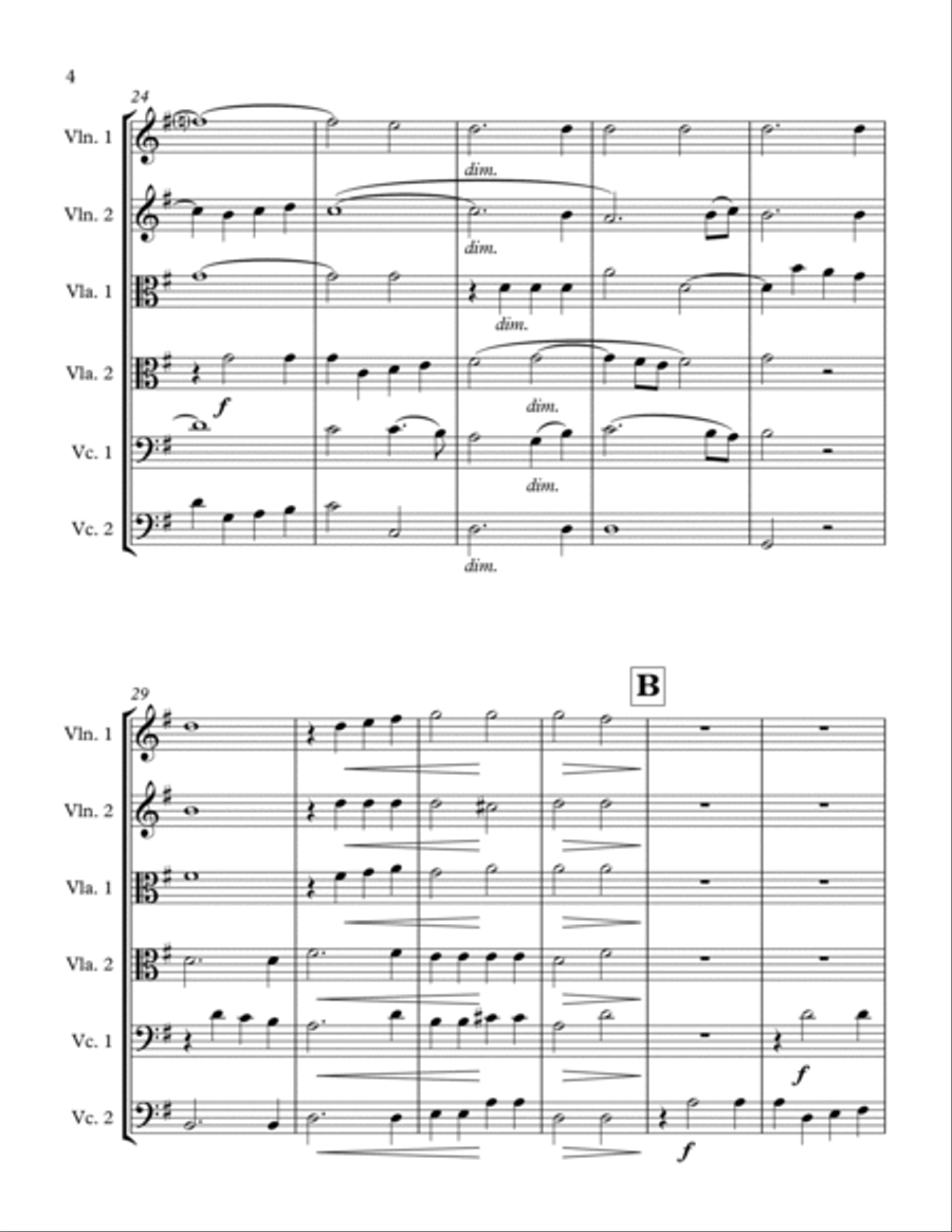 Abendlied for String Sextet String Orchestra scores gallery preview page 4