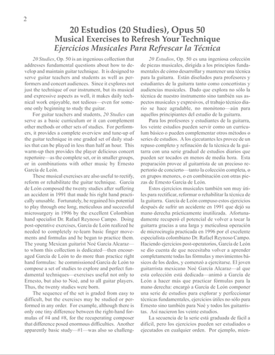 Ernesto García de León - 20 Estudios (20 Studies), Op. 50 - Collected Works, Volume 2 Classical Guitar scores gallery preview page 4