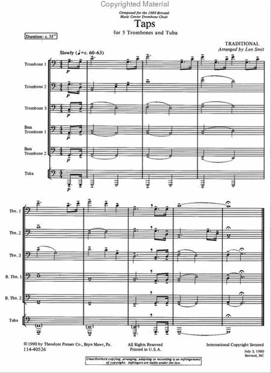 Taps Brass Ensemble scores gallery preview page 2