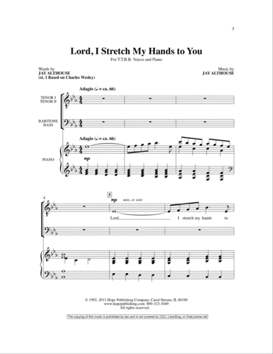Lord, I Stretch My Hands to You TTBB scores gallery preview page 3