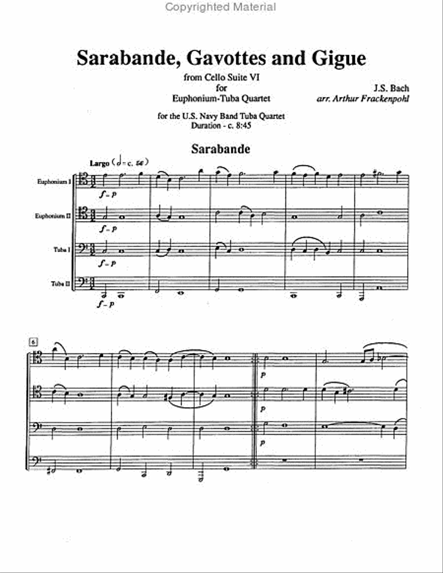 Sarabande, Gavottes, and Gigue EETT scores gallery preview page 2