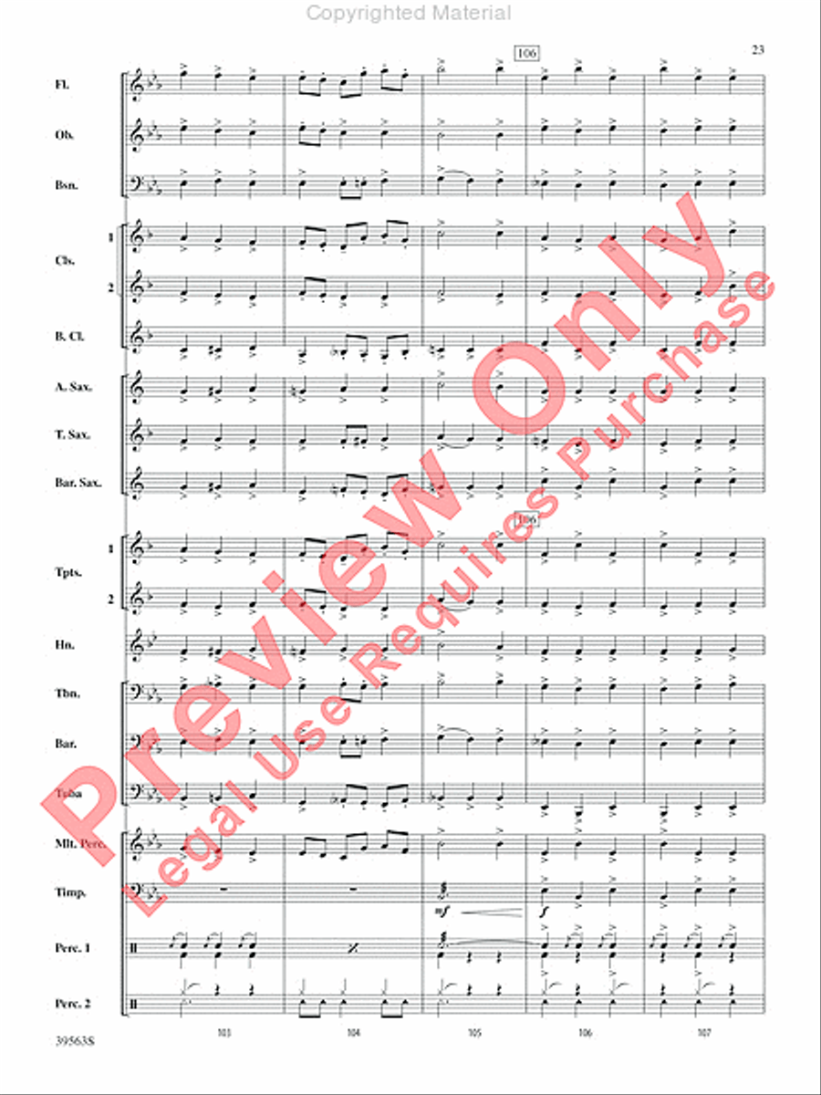 Academic Festival Overture Concert Band scores gallery preview page 24