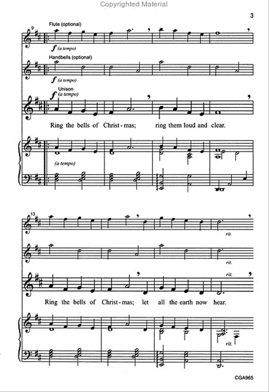 Ring the Bells of Christmas Unison Choir scores gallery preview page 3