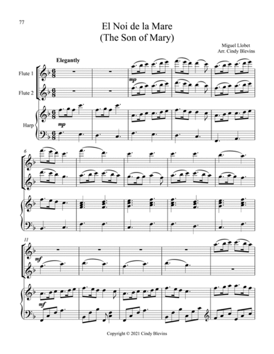 Two Flutes and Harp for Christmas, Vol. II (12 arrangements) image number null