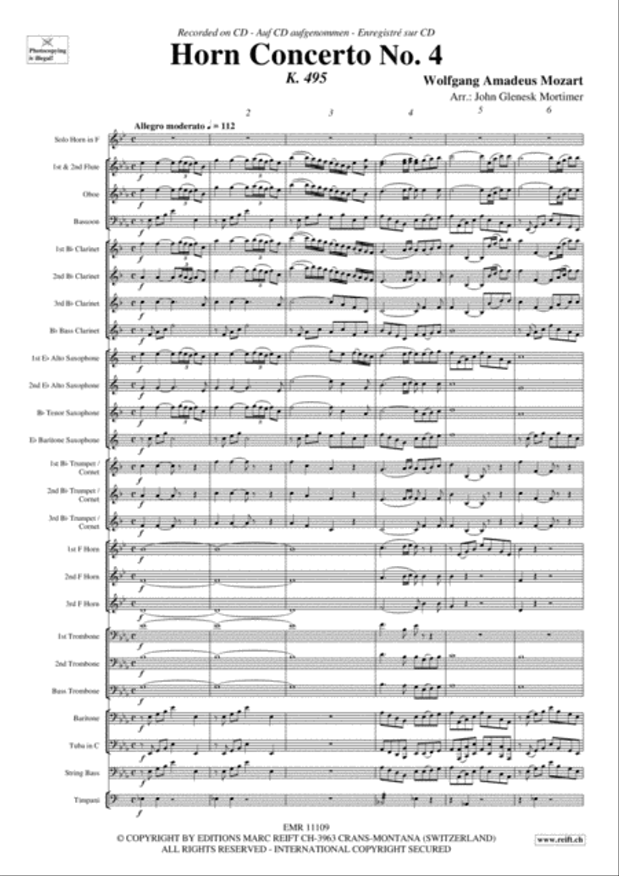 Horn Concerto No. 4 Concert Band scores gallery preview page 4