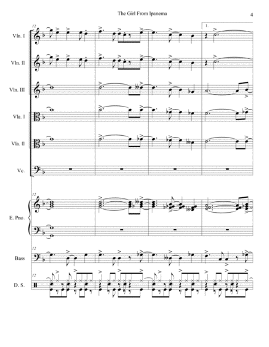 The Girl From Ipanema (garôta De Ipanema) Set of Parts scores gallery preview page 4