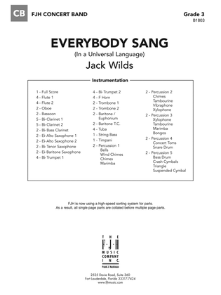 Everybody Sang: Score