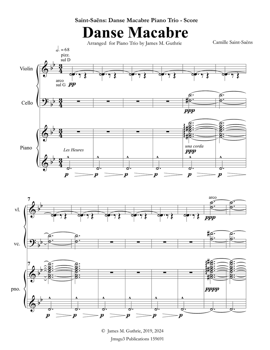 Saint-Saëns: Danse Macabre for Piano Trio Piano Trio scores gallery preview page 1