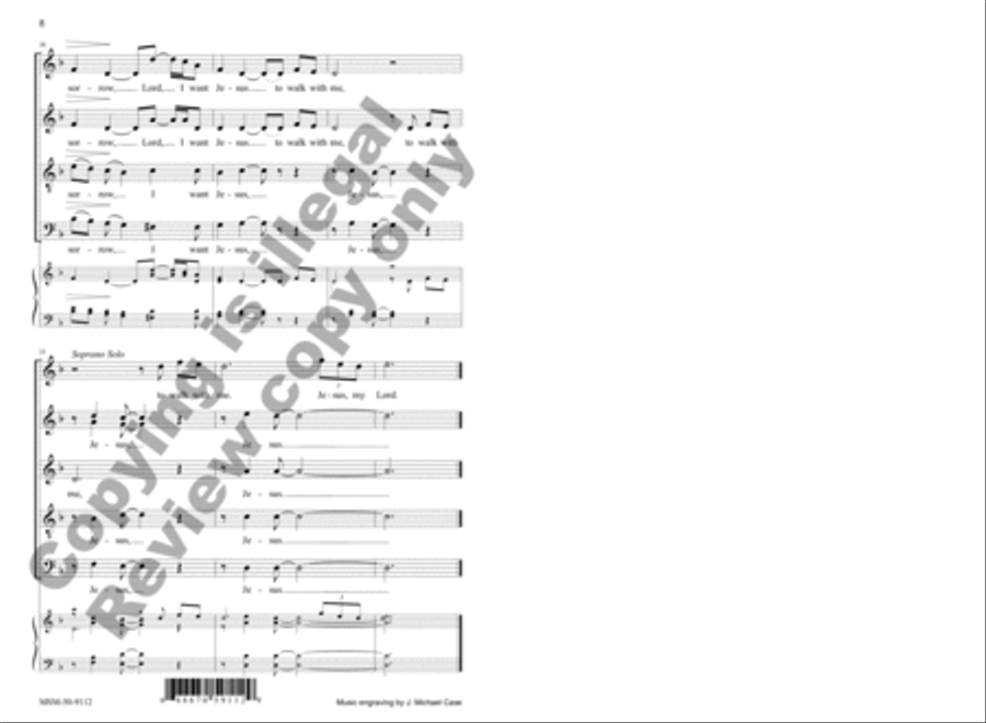 I Want Jesus to Walk with Me 4-Part scores gallery preview page 9