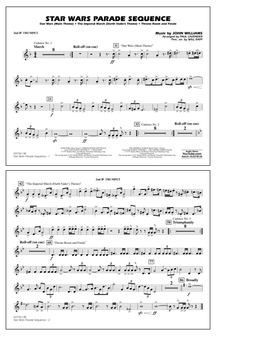 Star Wars Parade Sequence - 2nd Bb Trumpet