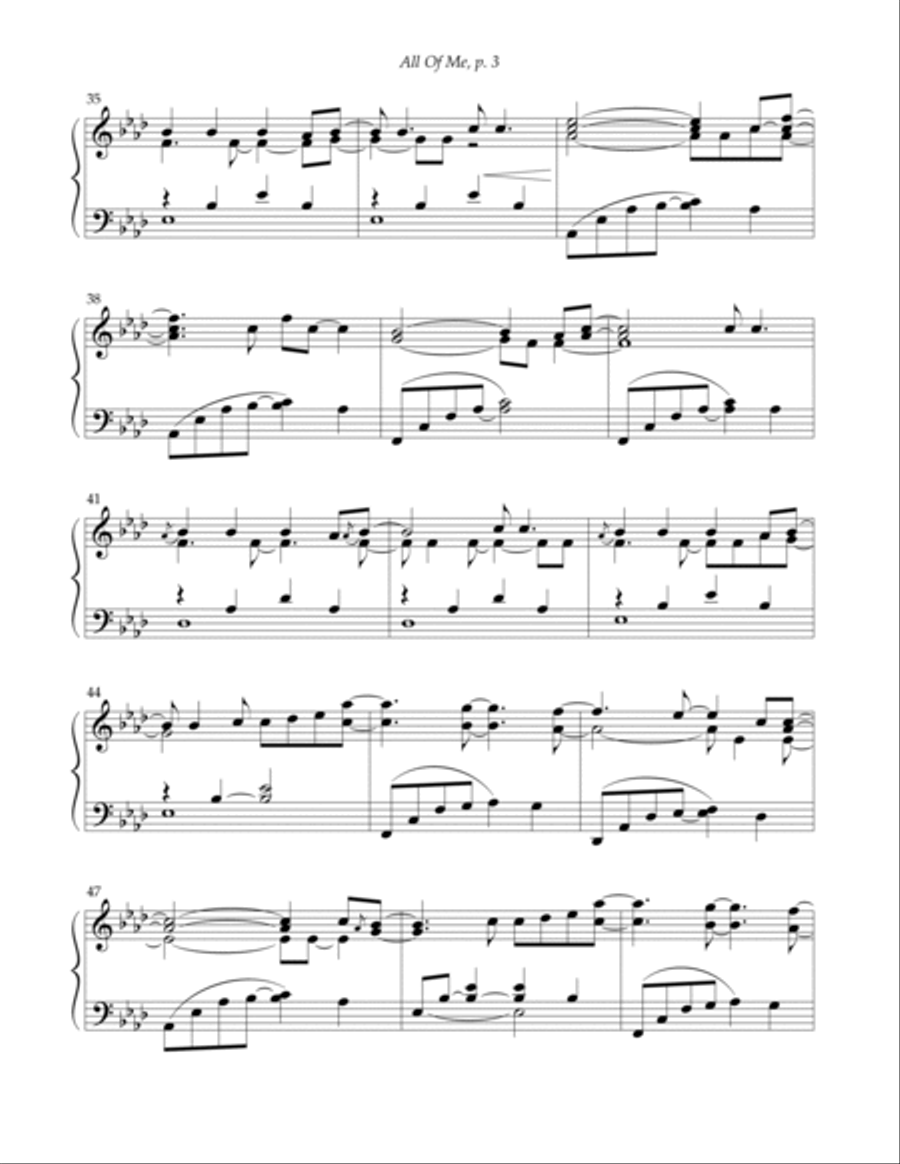 All Of Me Piano Solo scores gallery preview page 3