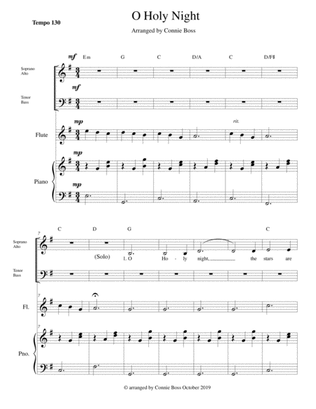 O Holy Night - SATB, Flute or violin or cello or french horn, and piano