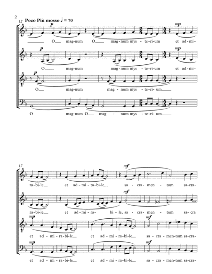 O Magnum Mysterium 4-Part scores gallery preview page 4