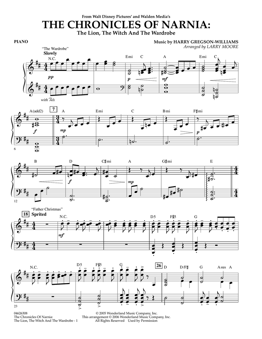 The Chronicles of Narnia - Piano Orchestra scores gallery preview page 1