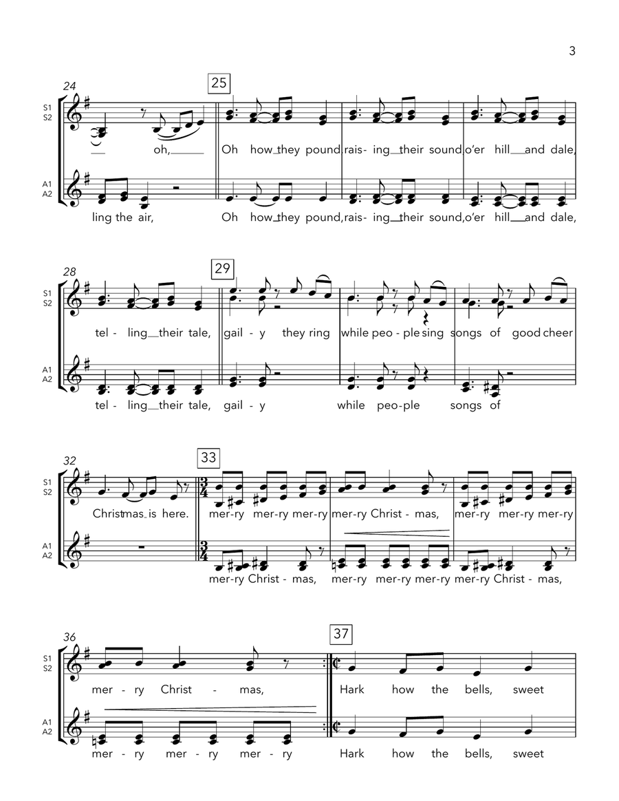 Carol Of The Bells SSAA scores gallery preview page 4