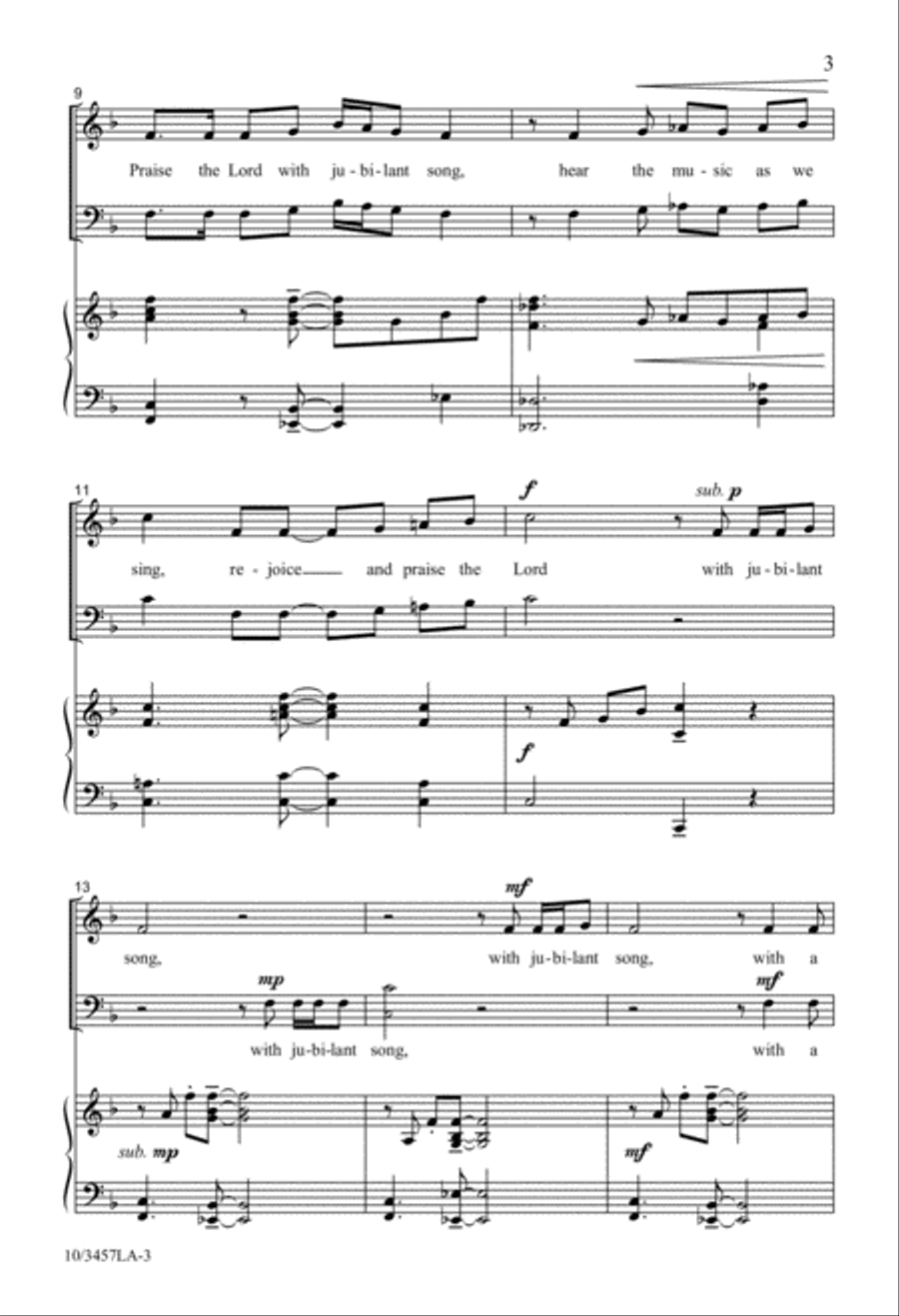 Praise the Lord with Jubilant Song 4-Part scores gallery preview page 3