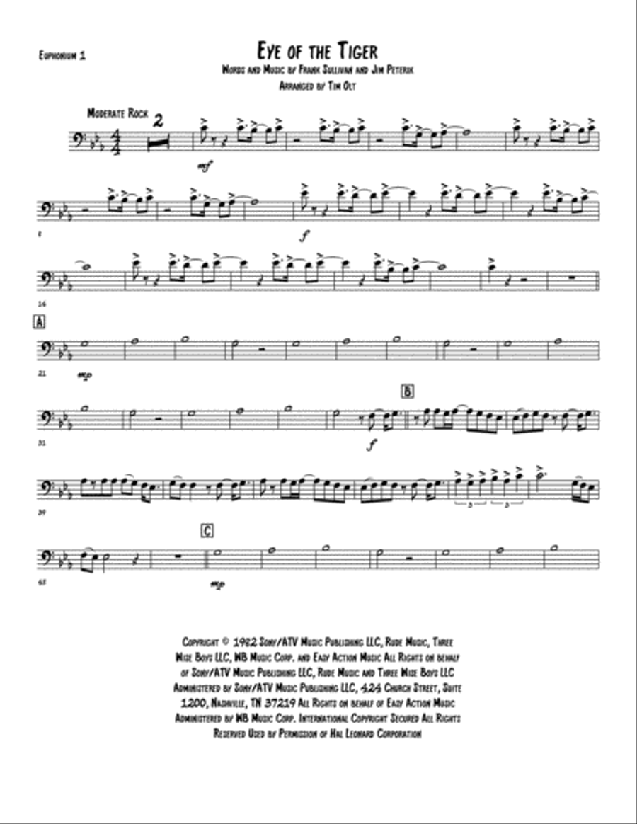 Eye Of The Tiger Eye Of The Tiger Brass Ensemble scores gallery preview page 6