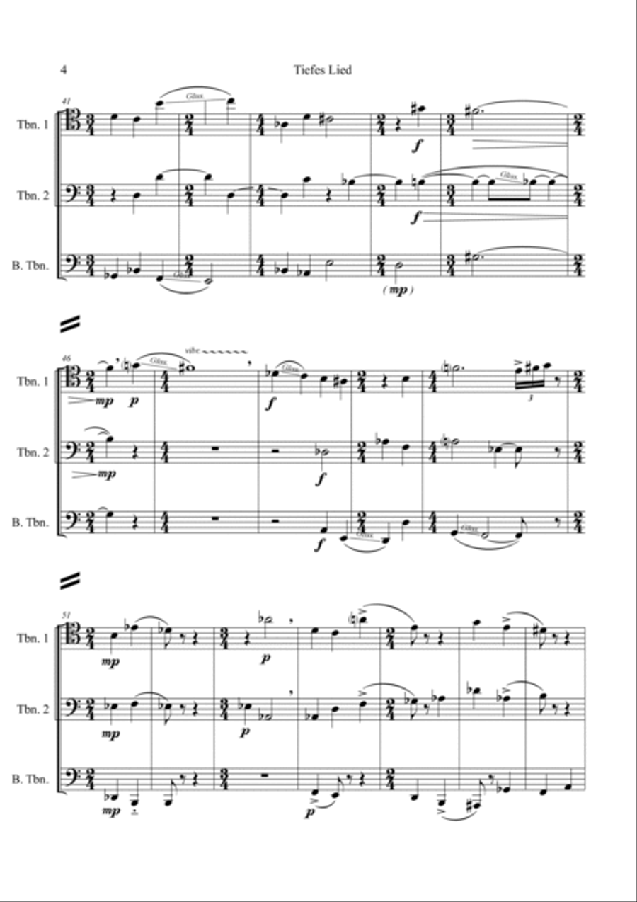 Umberto BOMBARDELLI: Tiefes Lied (ES-23-011) - Score Only Brass Trio scores gallery preview page 5