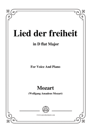 Mozart-Lied der freiheit,in D flat Major,for Voice and Piano