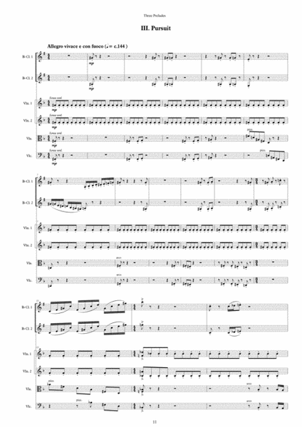 3 Preludes for Clarinet Duet and String Quartet