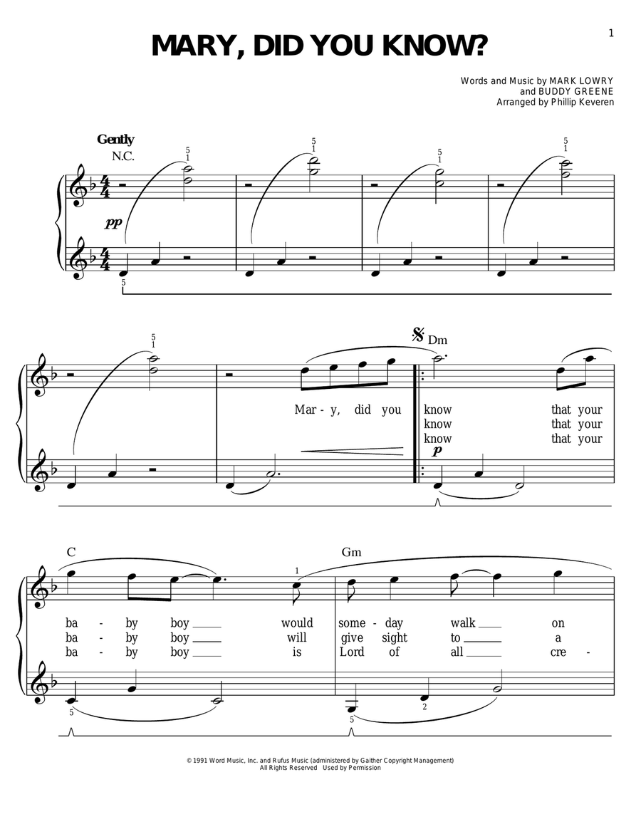 Mary, Did You Know? (arr. Phillip Keveren)
