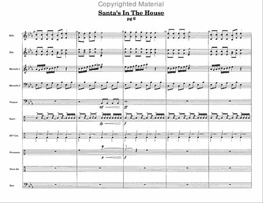 Santa's In The House Santa's In The House Percussion Ensemble scores gallery preview page 3