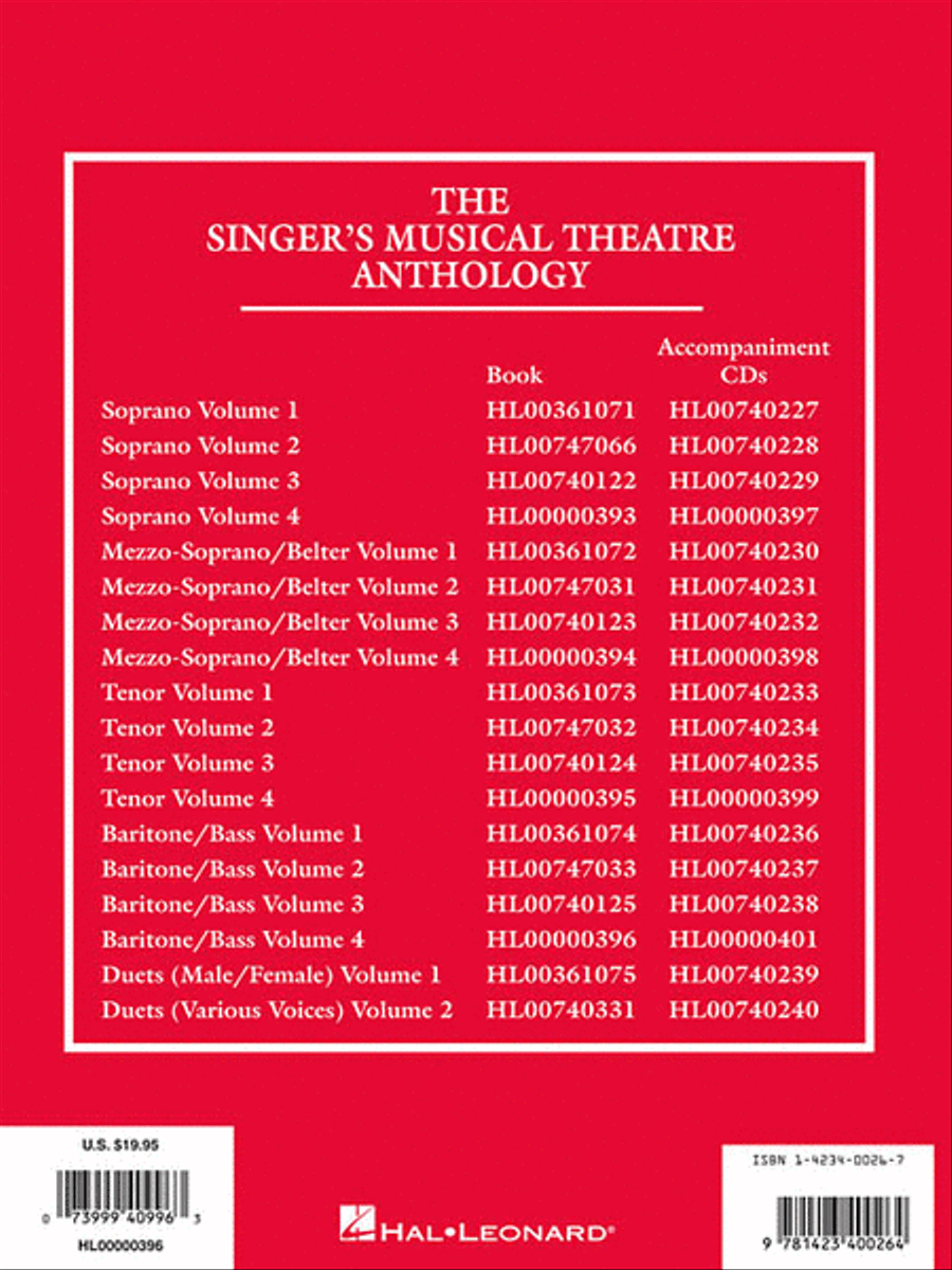 Singer's Musical Theatre Anthology – Volume 4