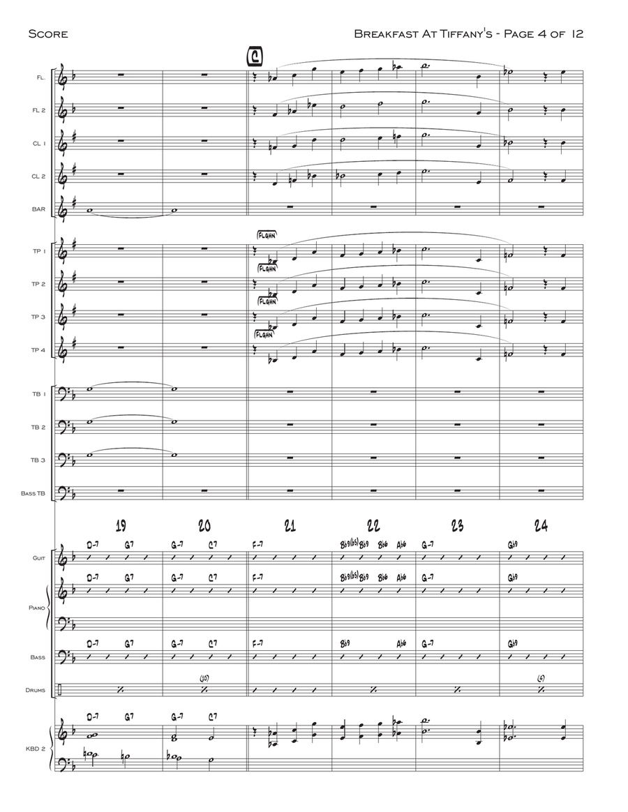 Breakfast At Tiffany's Theme from the Paramount Picture BREAKFAST AT TIFFANY'S Jazz Ensemble scores gallery preview page 4