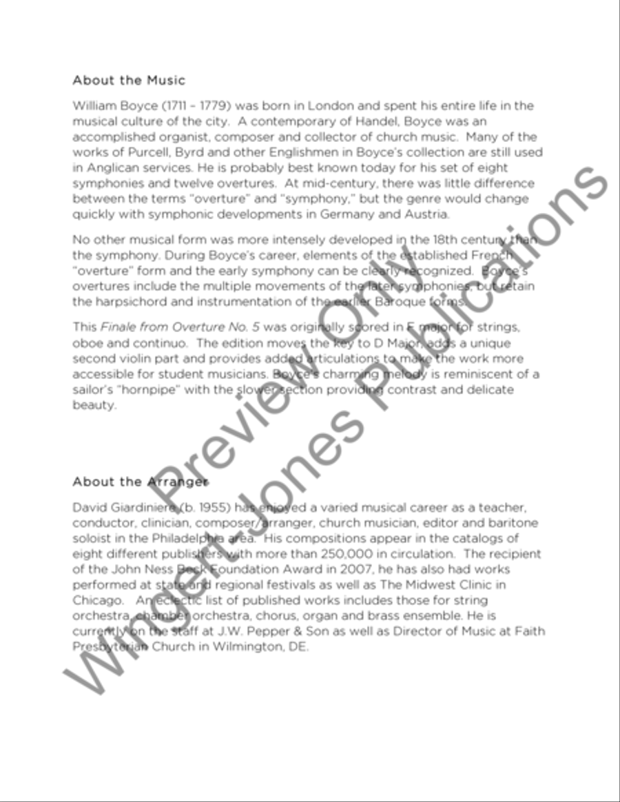 Finale from Overture No.5 String Orchestra scores gallery preview page 3
