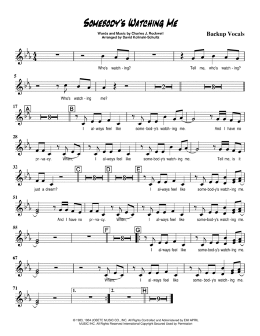 Somebody's Watching Me Tenor Saxophone scores gallery preview page 4