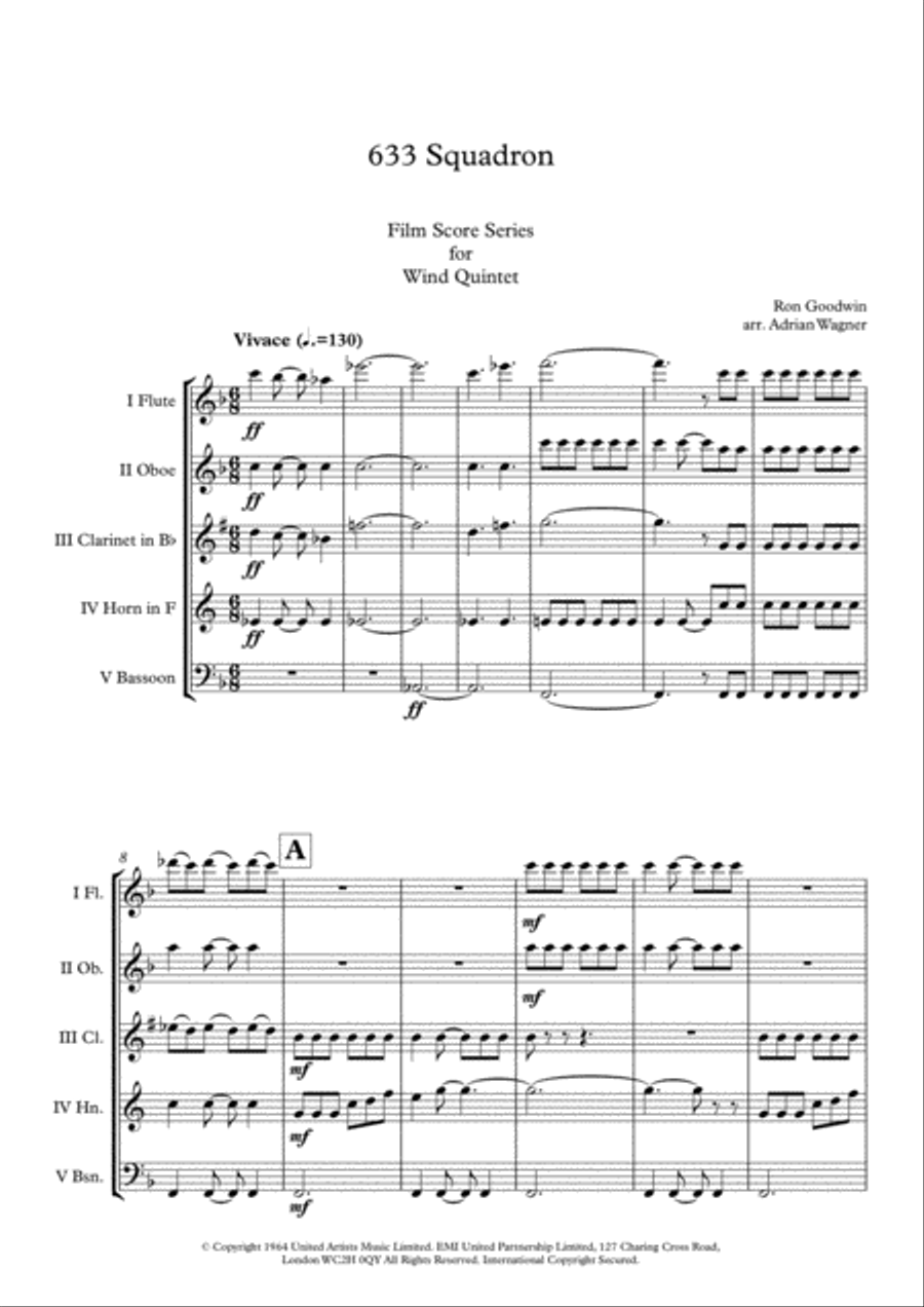 633 Squadron - Main Title Woodwind Quintet scores gallery preview page 3