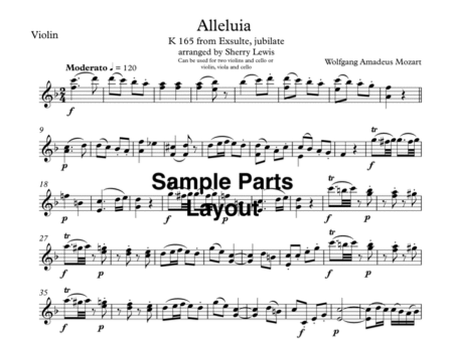 ALLELUIA from Exsulte, jubilate K 165 Violin Solo, Intermediate Level image number null