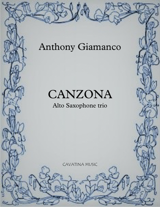 Book cover for Canzona (for Alto Saxophone trio)