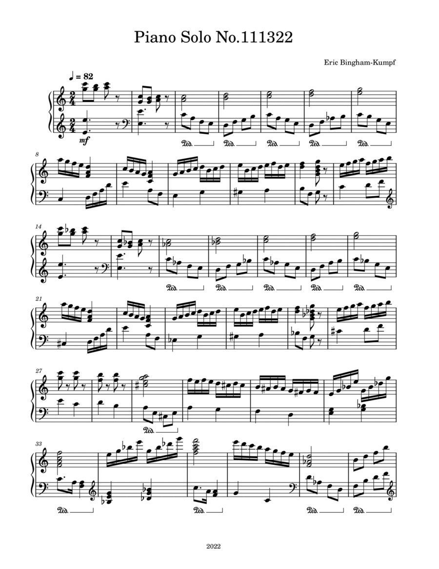 Piano Solo No. 111322 Piano Solo No. 111322 Piano Solo scores gallery preview page 1