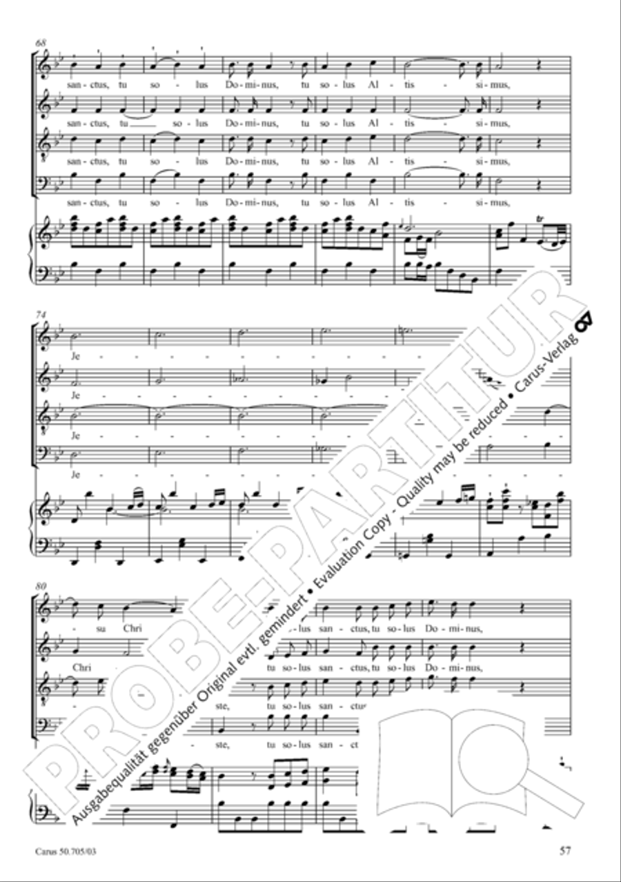 Missa in g. Hasse-Werkausgabe IV/3 4-Part scores gallery preview page 66