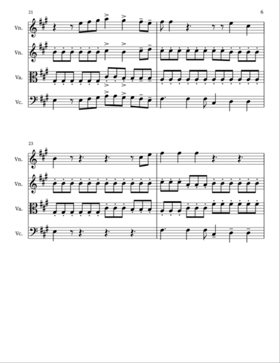 Hold The Line String Quartet scores gallery preview page 6