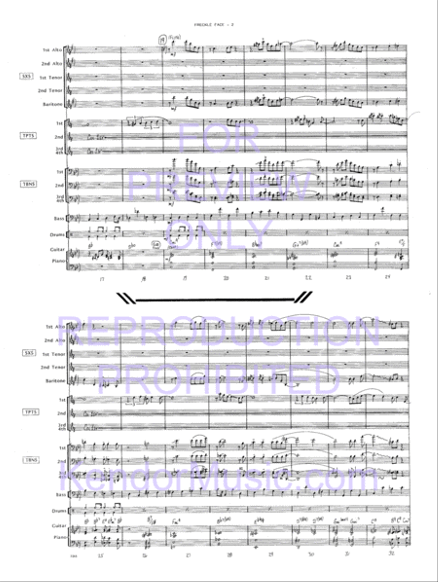 Freckle Face (Full Score) Jazz Ensemble scores gallery preview page 4