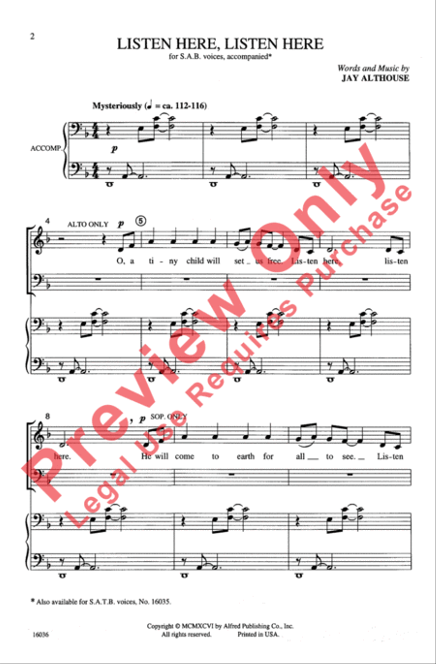 Listen Here, Listen Here Listen Here, Listen Here 3-Part scores gallery preview page 2
