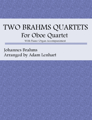 Book cover for Two Brahms Quartets for Oboe Quartet