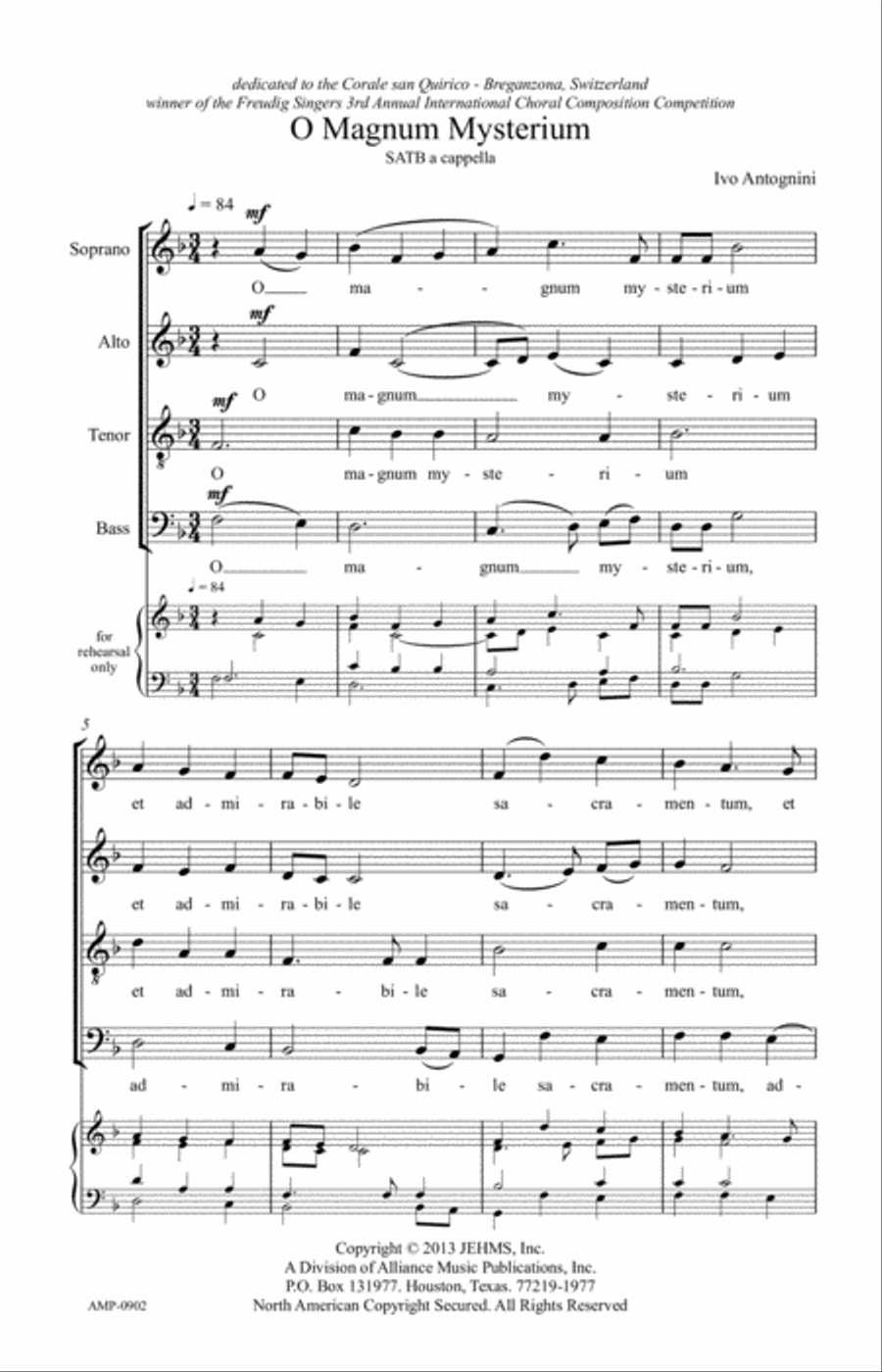 O Magnum Mysterium 4-Part scores gallery preview page 5