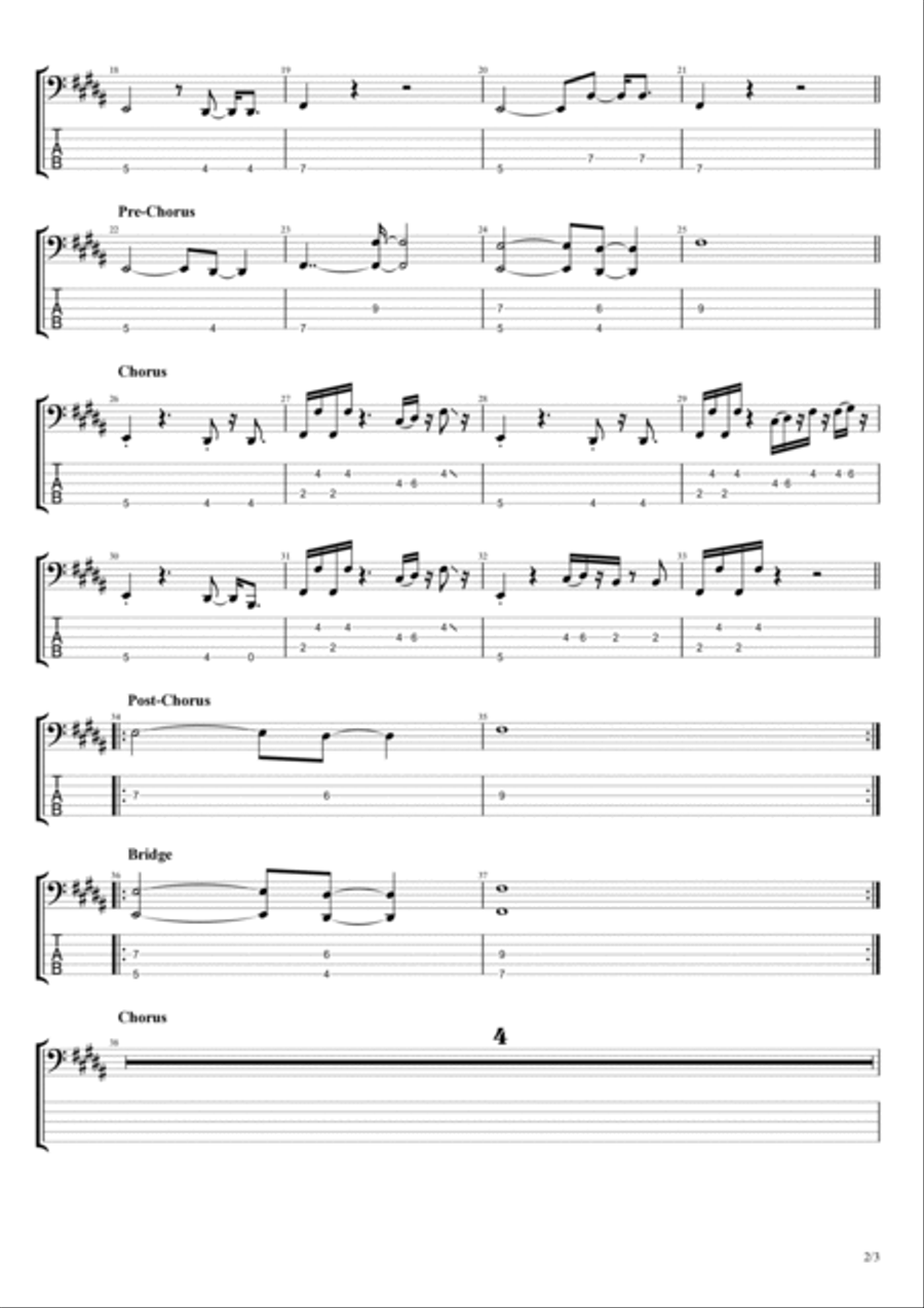 Quiet Quiet Guitar Tablature scores gallery preview page 2