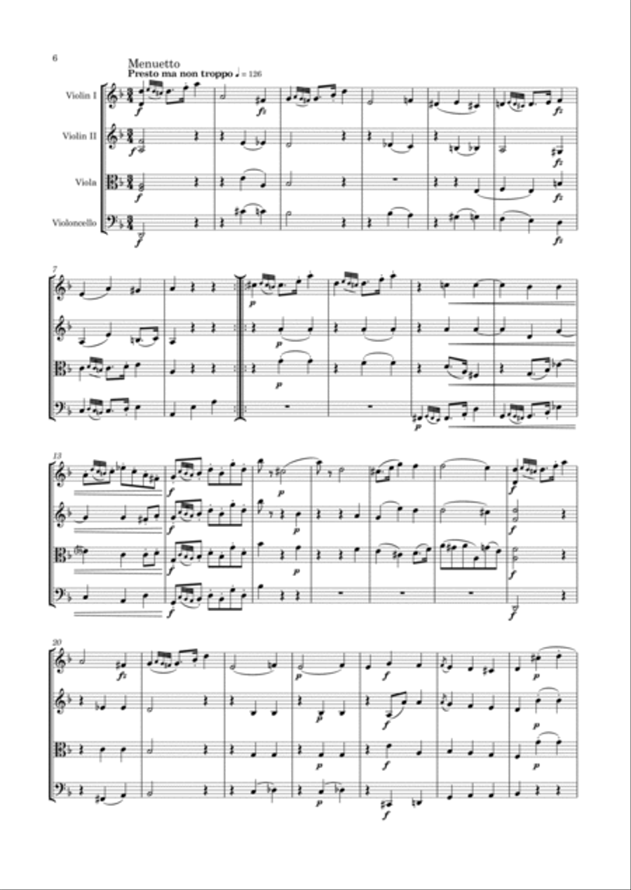 Haydn - String Quartet in D minor, Hob.III:83 ; Op.103 String Quartet scores gallery preview page 6