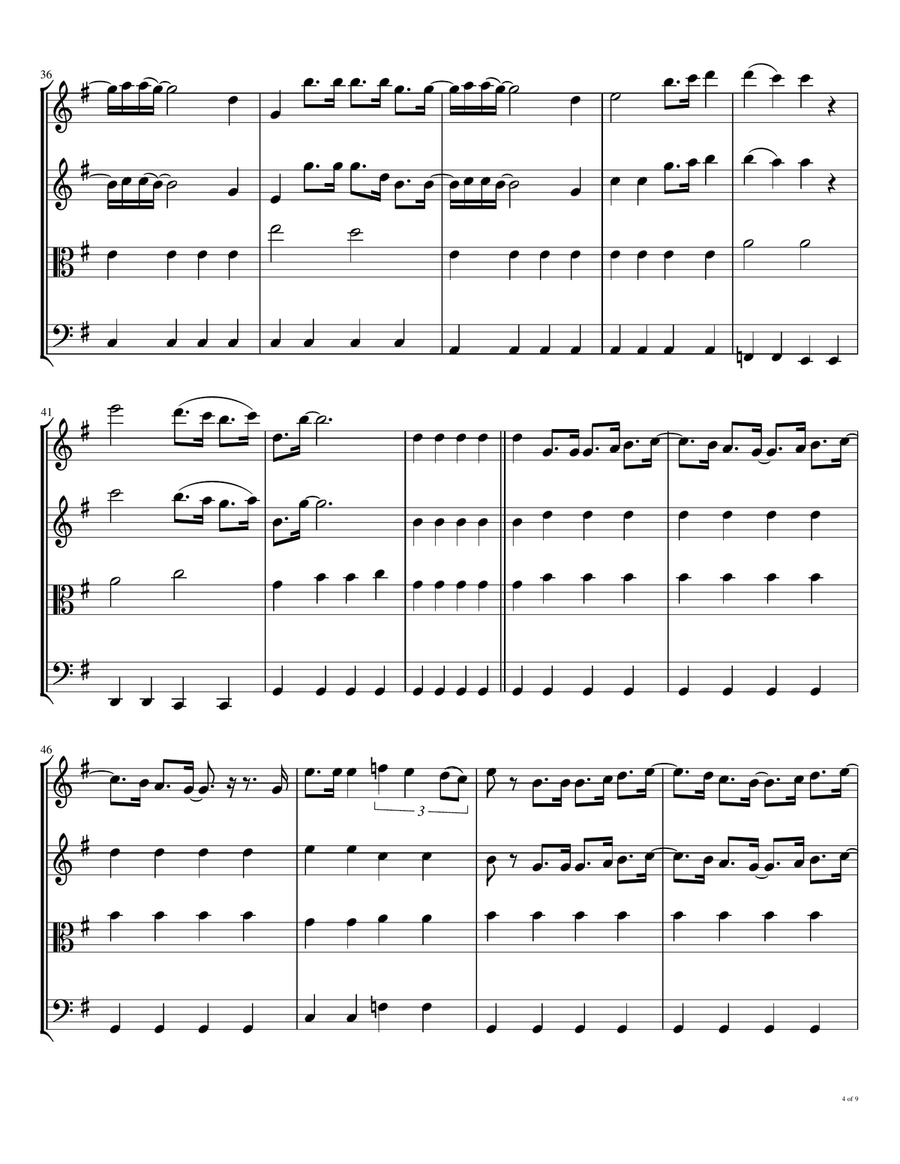 Christmas Tree Farm String Quartet scores gallery preview page 5