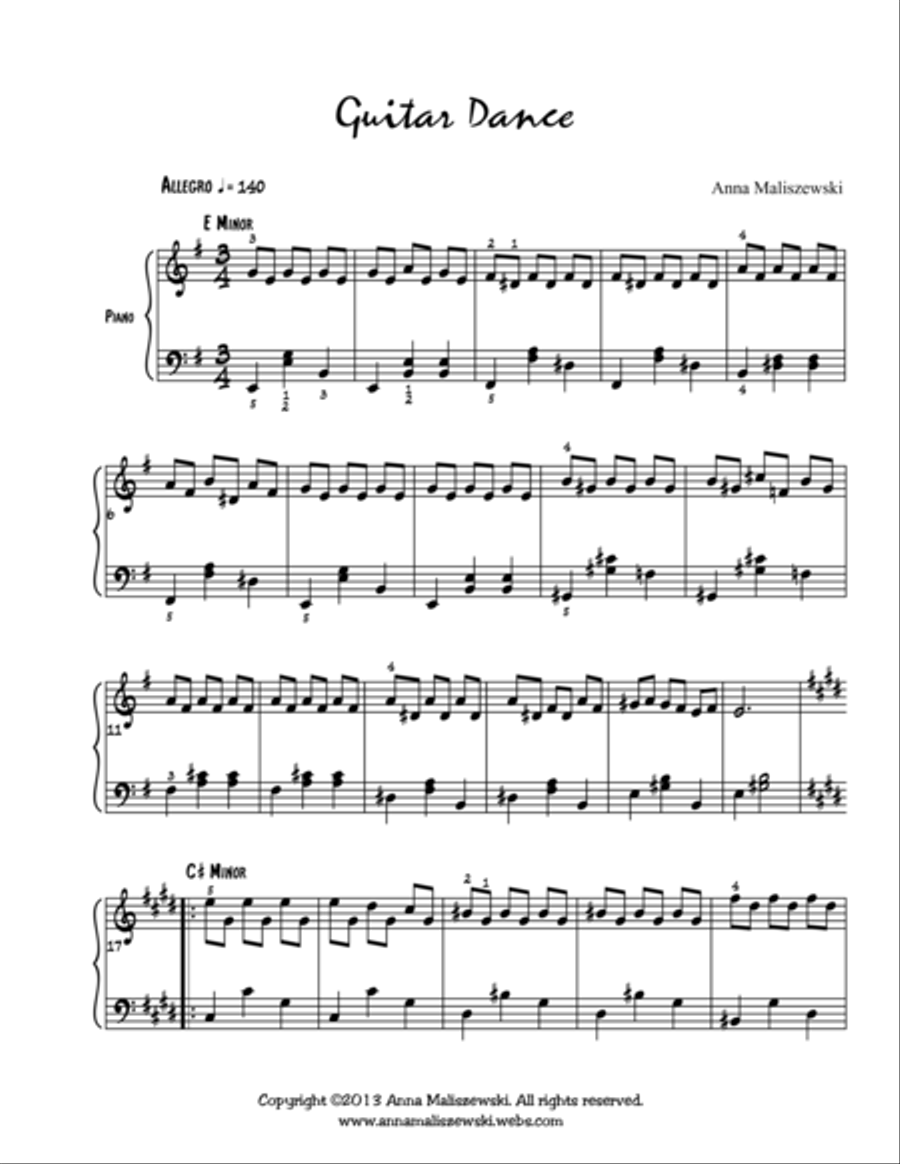 Guitar Dance Guitar Dance Guitar scores gallery preview page 1