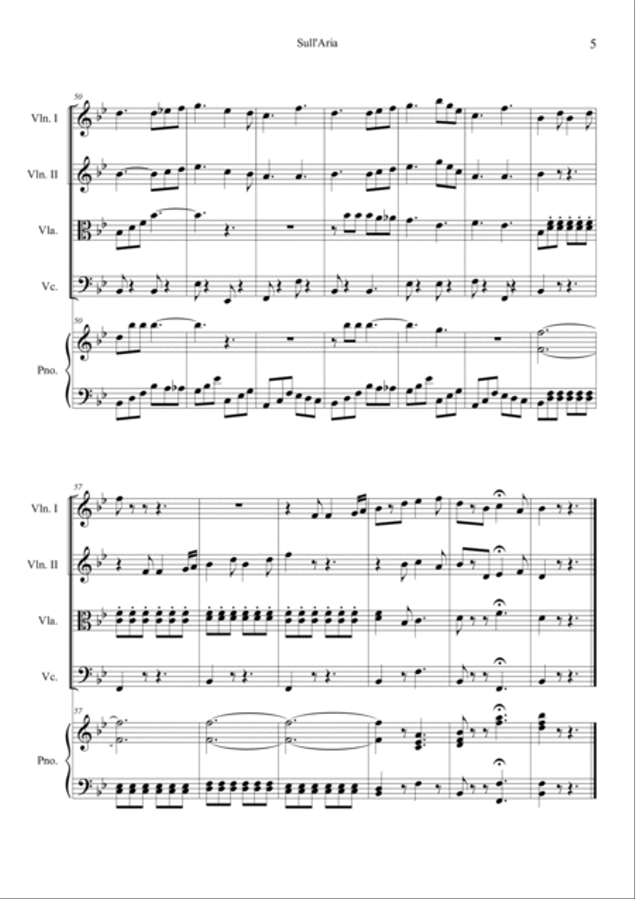 Sull'aria Piano Quintet scores gallery preview page 5