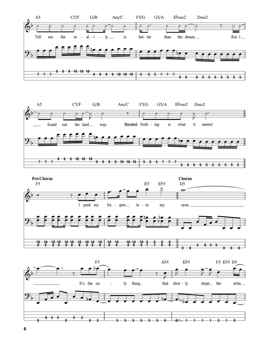 Duality Bass Guitar Tablature scores gallery preview page 6
