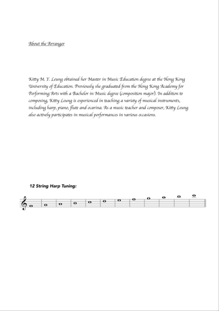 Easy Classic (Volume 1) - 12 String Harp Harp scores gallery preview page 2