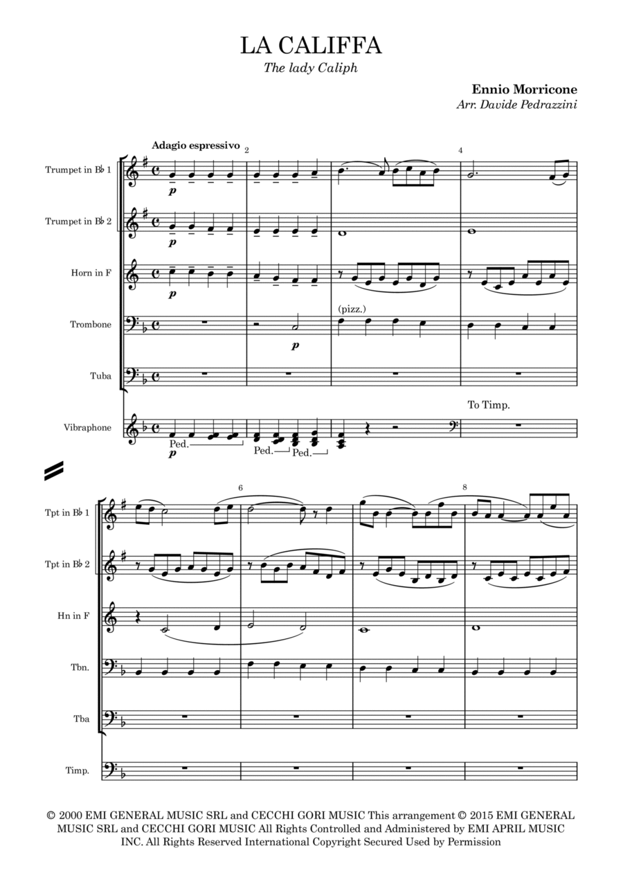 La Califfa Small Ensemble scores gallery preview page 1