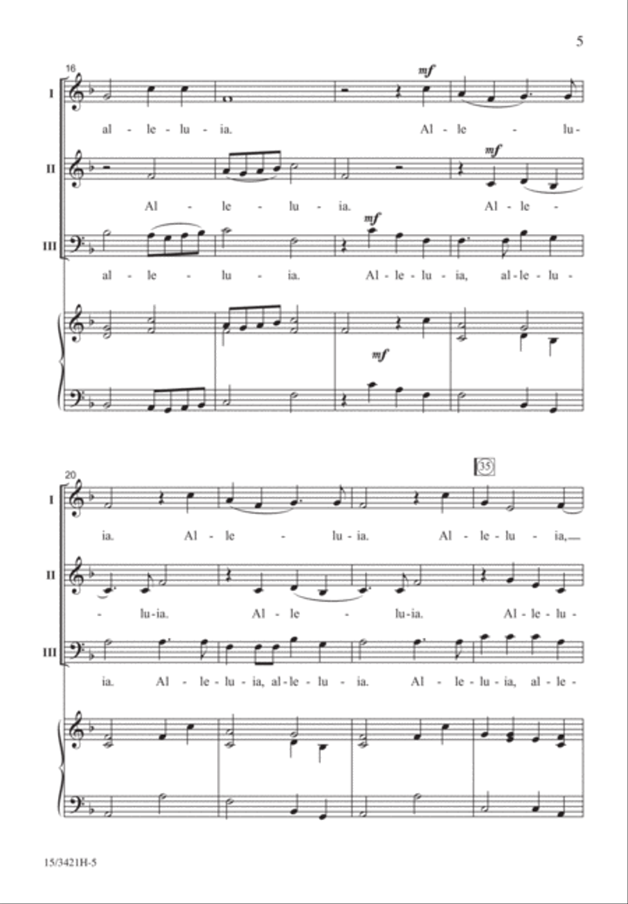 Alleluia Alleluia 3-Part scores gallery preview page 4