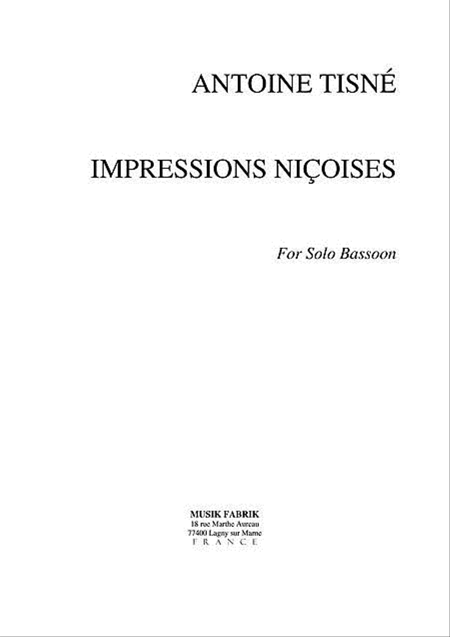 Impressions nicoises Bassoon Solo scores gallery preview page 1